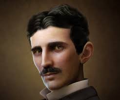 color portait of Nikola Tesla